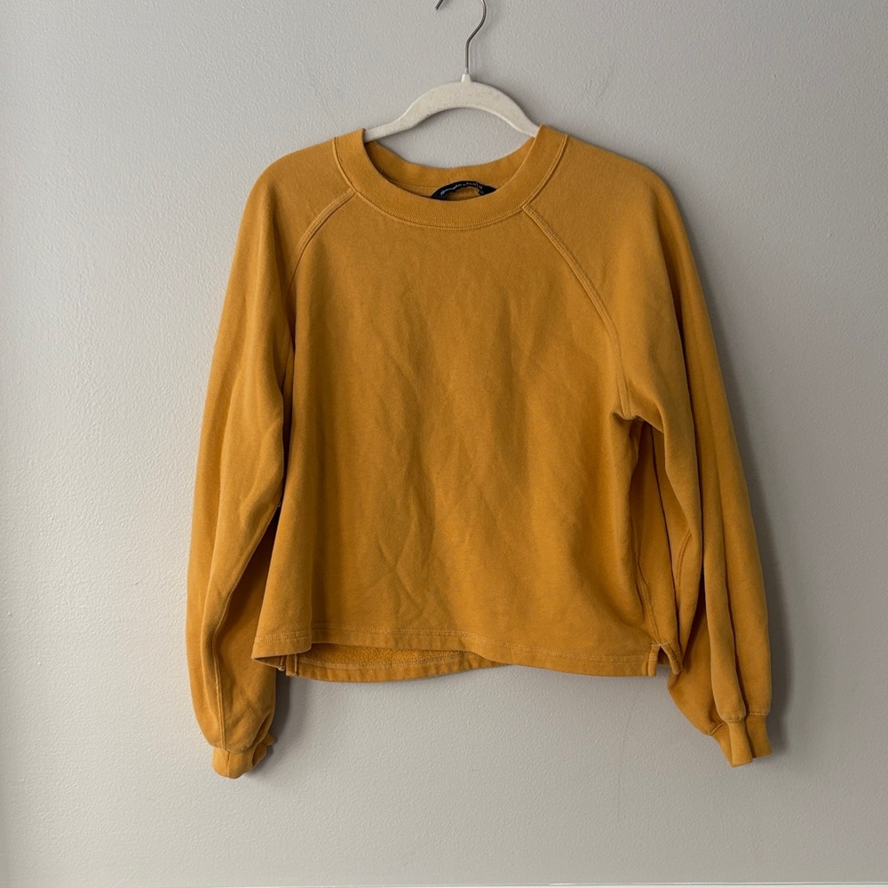 Abercrombie And Fitch Mustard Yellow Women's Crewneck Sweatshirt